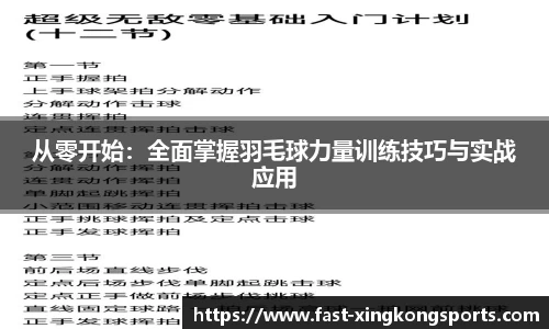 从零开始：全面掌握羽毛球力量训练技巧与实战应用
